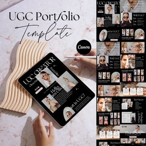 UGC Portfolio | Deluxe UGC Template | UGC Portfolio Template | Ugc Media Kit | Ugc Creator | Ugc Website Template Canva | Ugc Canva Template