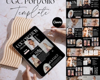 UGC Portfolio | Deluxe UGC Template | UGC Portfolio Template | Ugc Media Kit | Ugc Creator | Ugc Website Template Canva | Ugc Canva Template
