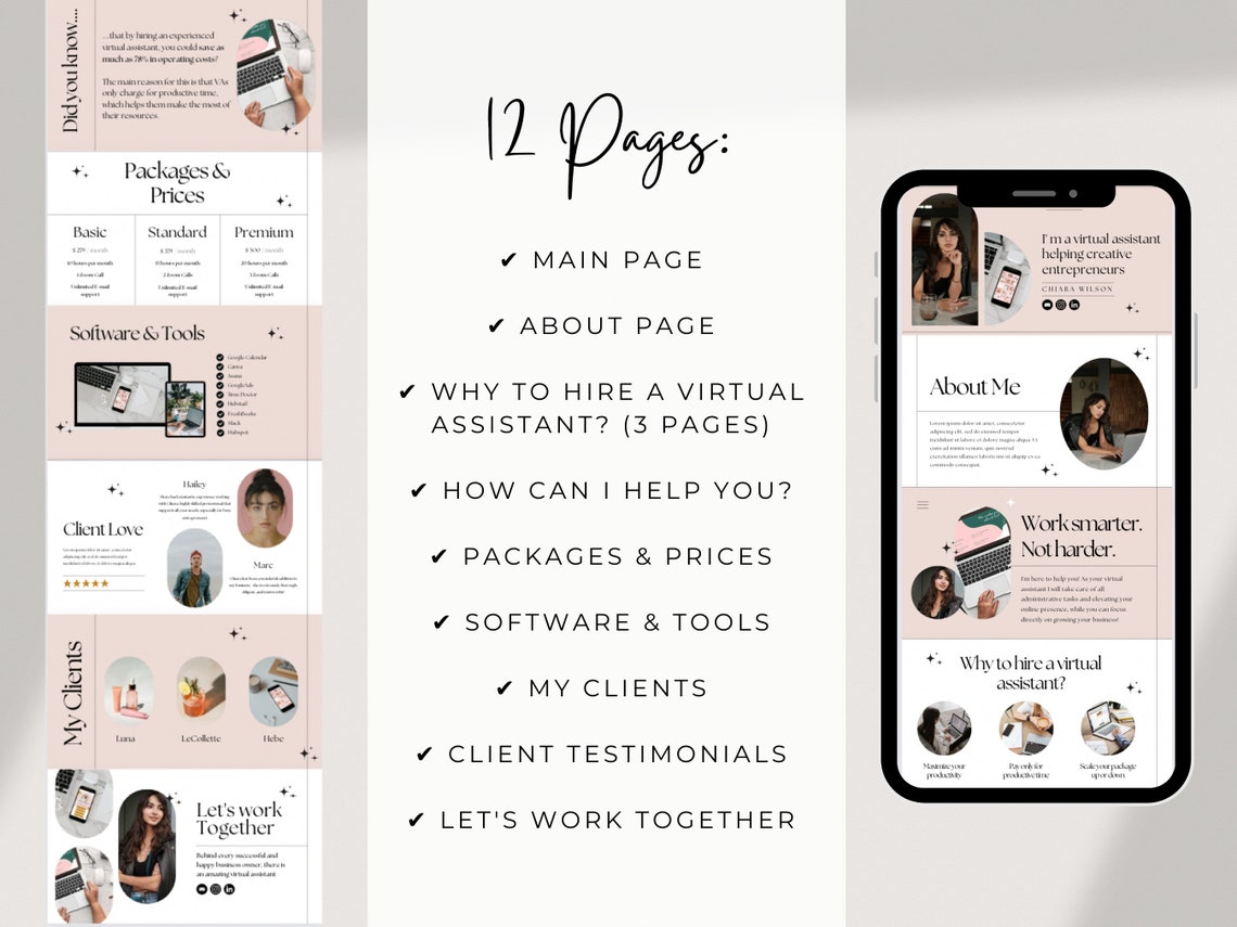 Canva Website for Virtual Assistants Virtual Assistant - Etsy