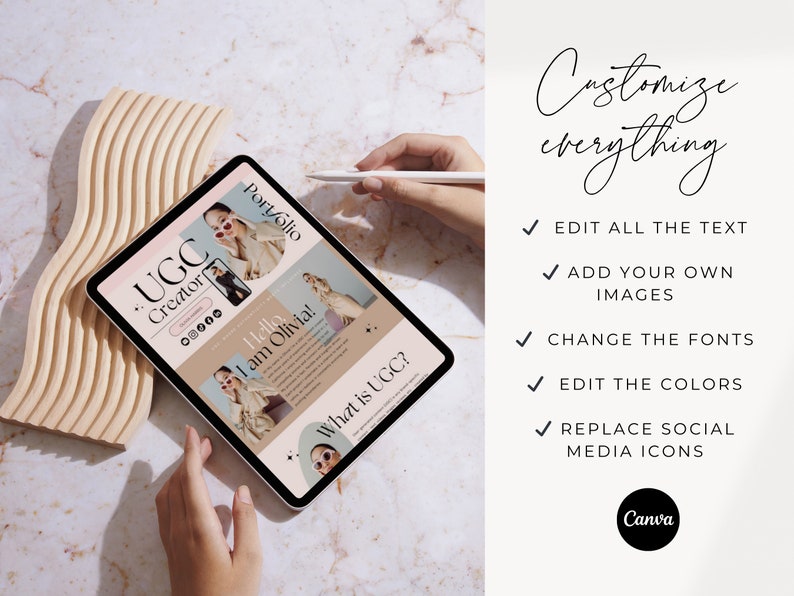 UGC Portfolio Template | Minimalist UGC Creator Portfolio | Ugc Media Kit | Ugc Creator | Ugc Website Template Canva | Ugc Canva Template image 3