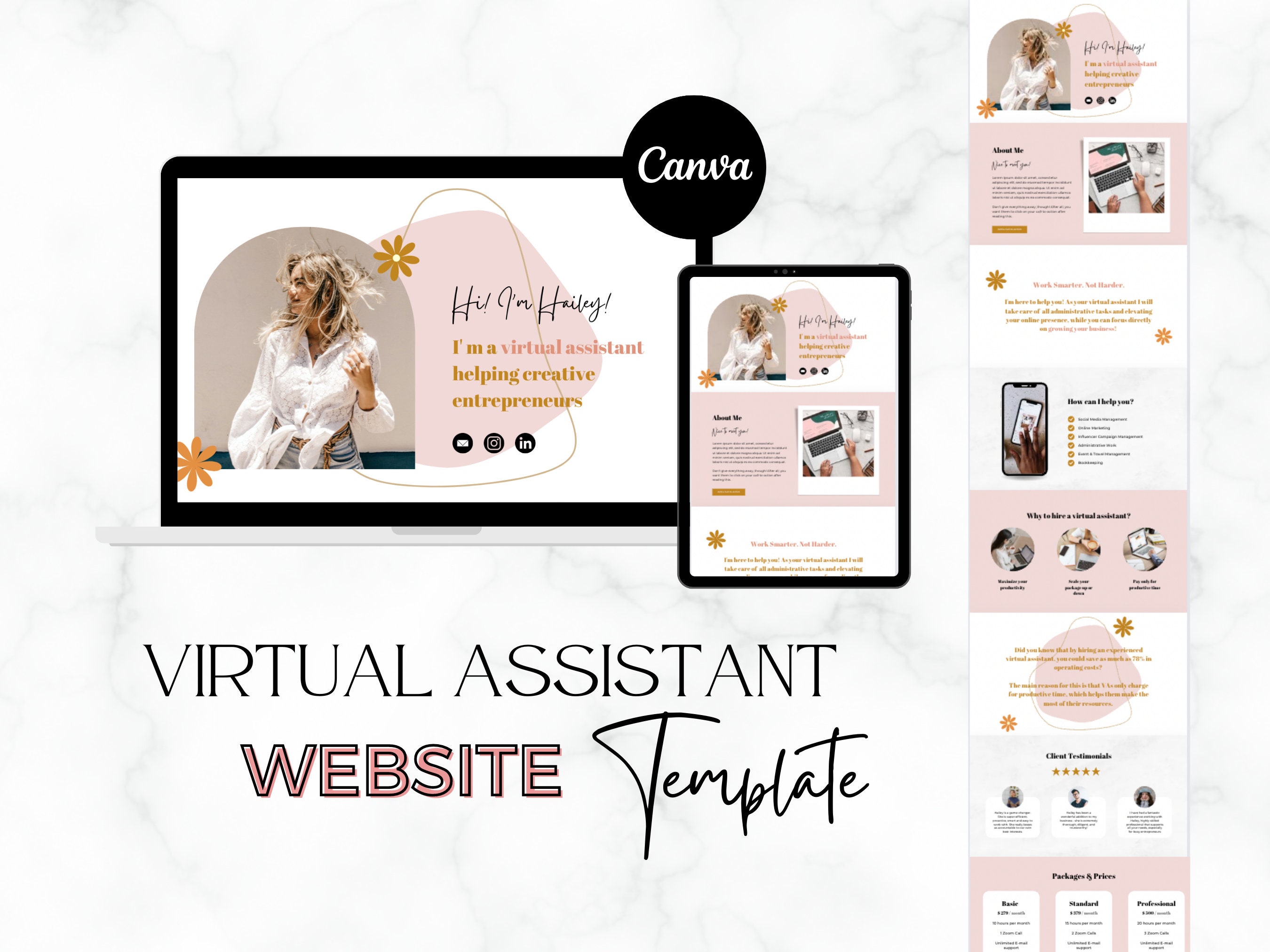 Canva Website for Virtual Assistants Virtual Assistant - Etsy