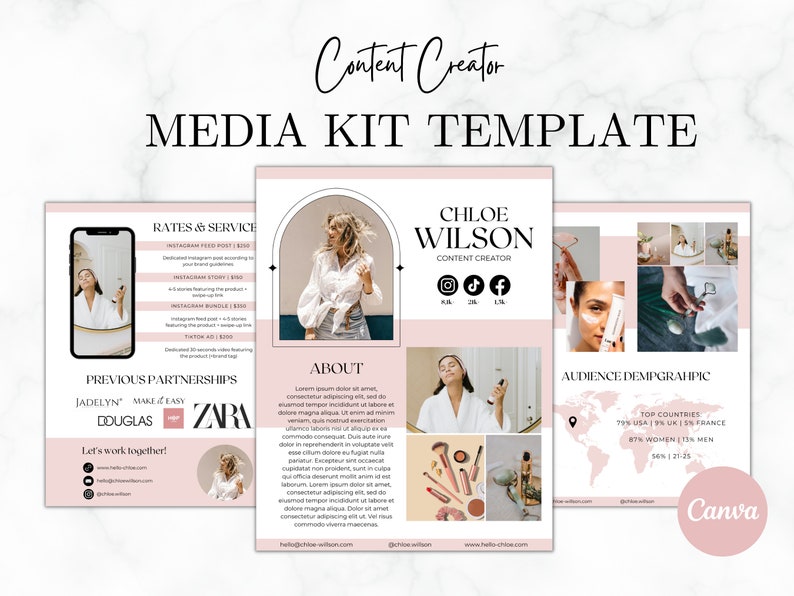 Content Creator Media Kit Template Canva UGC Portfolio Etsy Content Creator Media Kit Template Canva UGC Portfolio Etsy
