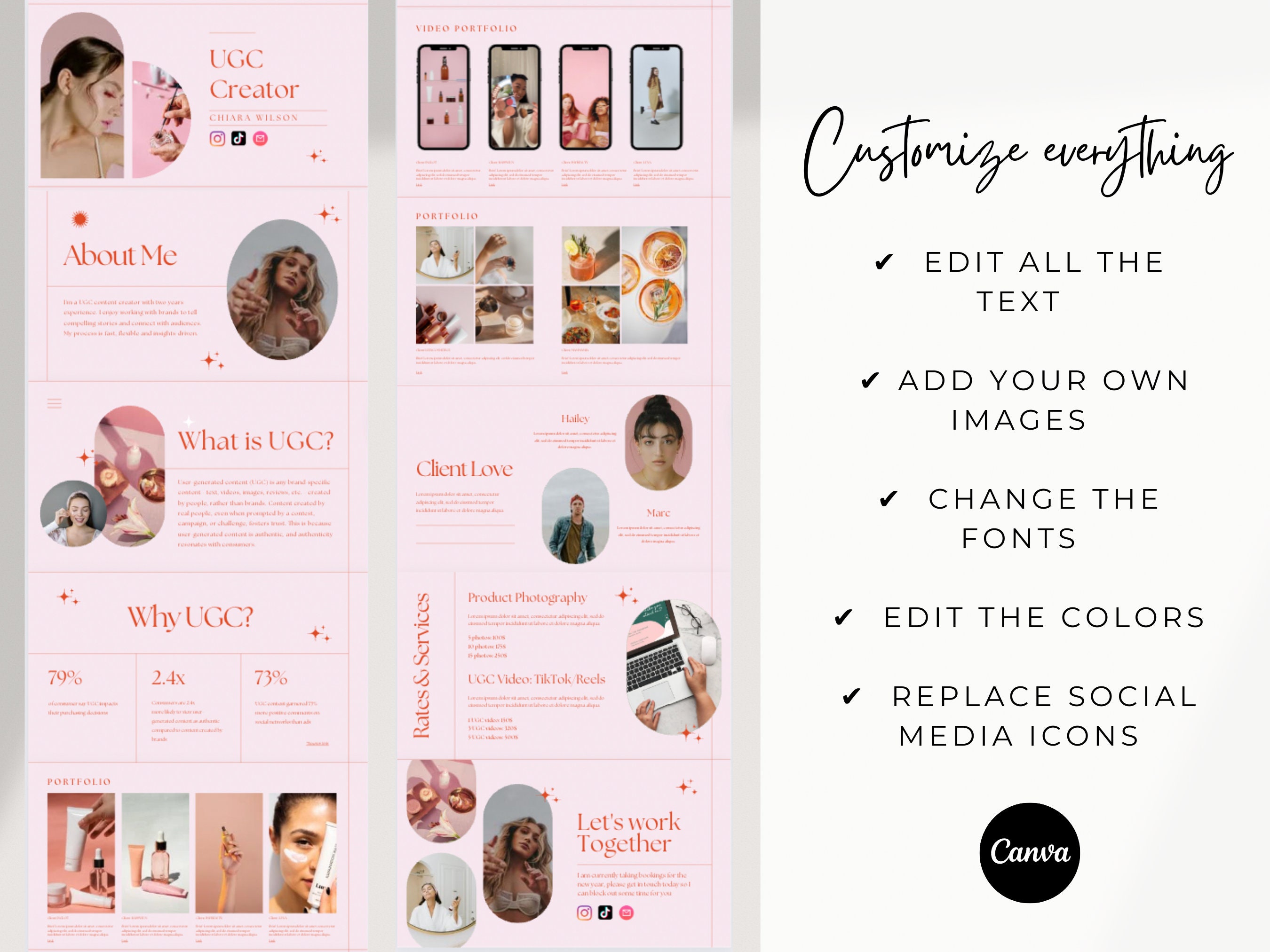 UGC Portfolio Template UGC Template UGC Media Kit Ugc Creator