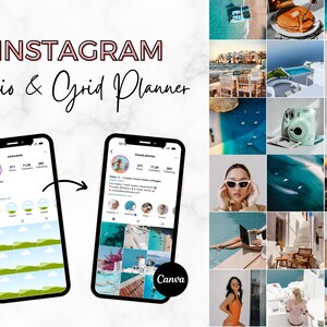 Instagram Grid Planner | Instagram Feed Preview | Instagram Bio Planner | Drag&Drop Instagram Feed Planner | Editable Social Media Template
