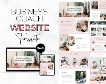 Sitio web de coach Canva / Plantilla de sitio web de coach de negocios / Plantilla de coach de negocios / Plantilla de sitio web de coach de vida / Página de ventas Canva / Marketing