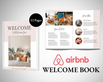 Airbnb Welcome Book Template | Airbnb Host Bundle | Airbnb Printable Guest Book | Real Estate Canva Template | Vacation Rental Welcome Book