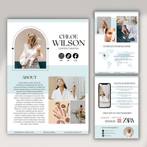 3 Page Media Kit Canva Template | Influencer Rate Sheet Template | Instagram Media Kit | Blogger Press Kit | TikTok | Social Media Kit