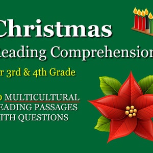 Christmas Reading Comprehension Worksheets - printable PDFs for 3rd or 4th Grade