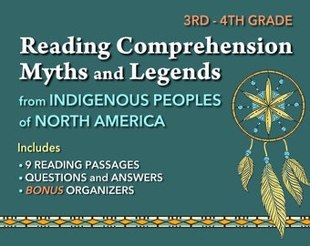 Indigenous Peoples Myths and Legends Reading Comprehension Worksheets Digital for kids 8+
