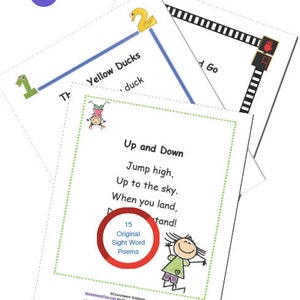 Sight Word Poems for Shared Reading and Coloring Kindergarten to 1st Grade Worksheets for Early Reader Fun image 5