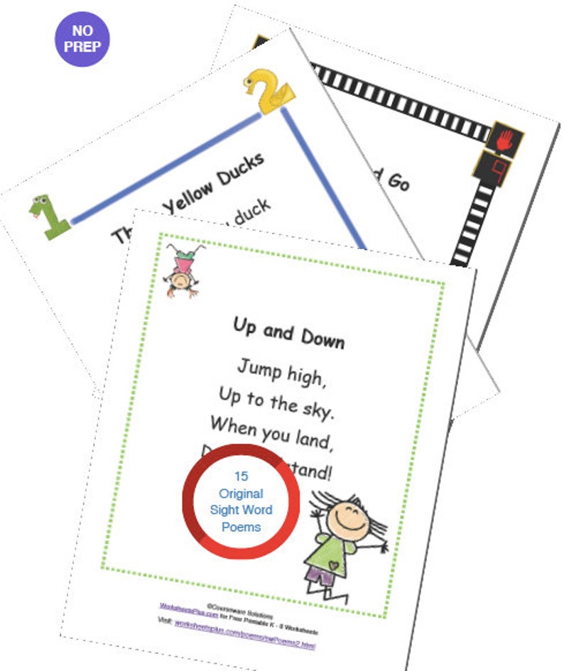 Sight Word Poems for Shared Reading and Coloring Kindergarten to 1st Grade Worksheets for Early Reader Fun image 5