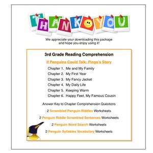 Penguins! 3rd Grade Reading Comprehension and Worksheets - Etsy