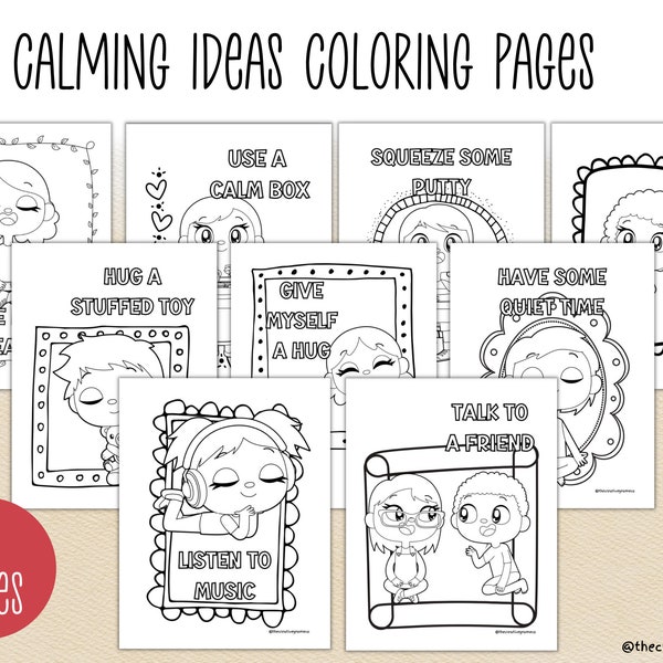 Calming Corner Coloring Pages, Calm Down Corner Printables, Calm Down Kit Printable Coloring Pages, Calming Ideas Printables