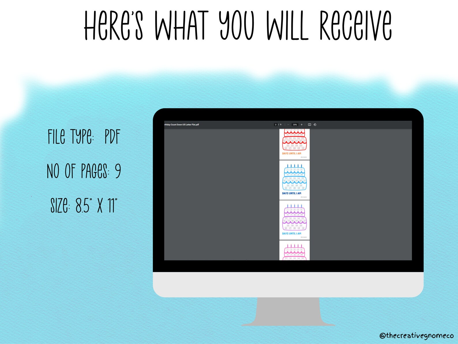 Birthday Countdown Printable, Birthday Cake Countdown, Happy Birthday ...