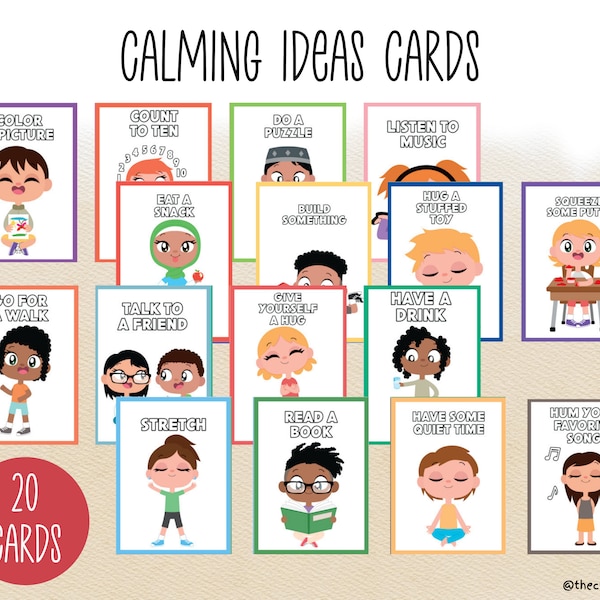 Calming Corner Cards, Calm Down Corner Printables, Calm Down Kit Printable Ideas, Calming Strategies Printables