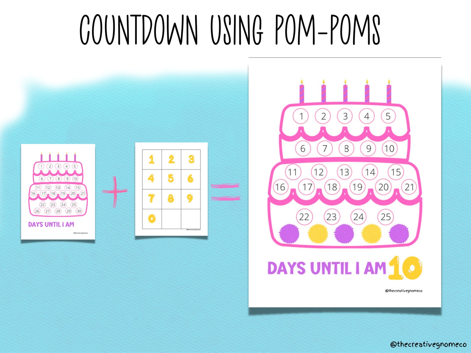 Birthday Countdown Printable, Birthday Cake Countdown, Happy Birthday ...
