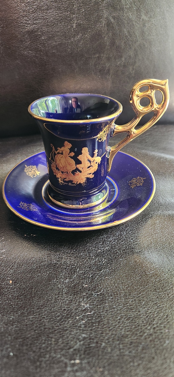 Limoges Castel France 22K Gold Trimmed Cup and Saucer Set - Etsy