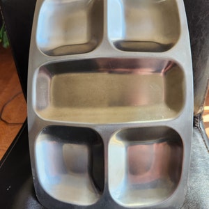 Vintage Stainless Steel Serving Plate