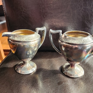 Wm A Rogers Silver Cream and Sugar Set