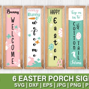 Easter Porch Sign svg Bundle, Easter Porch svg, Happy Easter svg, Spring Porch Sign svg, Welcome Porch svg, Porch Sign SVG, PNG, DXF