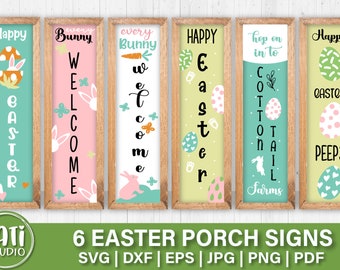 Easter Porch Sign SVG Bundle, Happy Easter SVG, Spring Porch Sign SVG ...