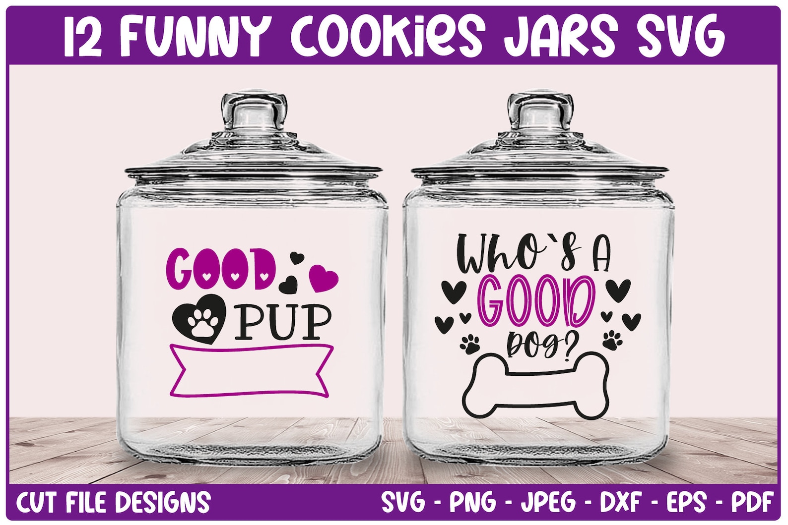 Dog Treats Jar Sayings SVG Bundle, Dog Food Svg, Dog Bone Svg, Paw ...