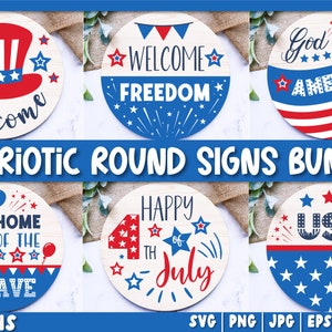 Patriotische Willkommen Schild SVG, 4th of Juli Schild SVG, Amerika Tür Dekor, Glowforge, Png, Dxf, SVG-Dateien für Cricut