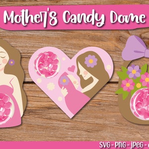 Mothers day Candy Holders SVG Cut Files, Mothers day SVG Files, Candy Ornament Crafts, Candy Holder SVG Craft Files,