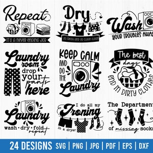 Funny Laundry SVG Bundle, Funny saying SVG, Laundry Quote svg, Laundry decor, Laundry decal, Laundry Room Sign, Cut Files for Cricut