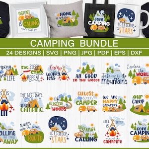 Camping SVG Bundle, Camping Life SVG, Camping King svg, Happy Camper svg, Camping Shirt svg, Hiking svg, Cut Files for Cricut, Silhouette