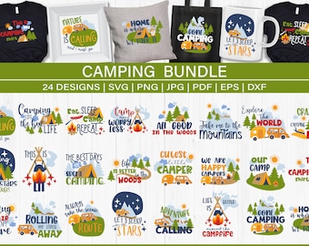 Camping SVG Bundle, Camping Life SVG, Camping King svg, Happy Camper svg, Camping Shirt svg, Hiking svg, Cut Files for Cricut, Silhouette
