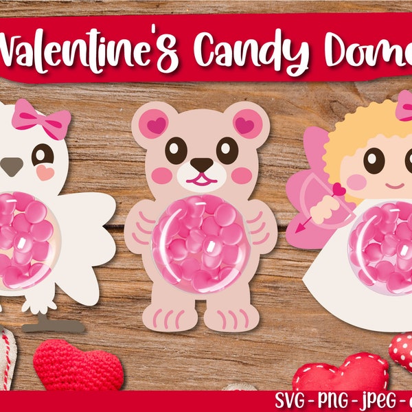 Valentine Candy Dome Ornaments,Valentine SVG bundle, VALENTINE'S day candy holder, ornament gift SVG, Candy dome svg, Party Favor,