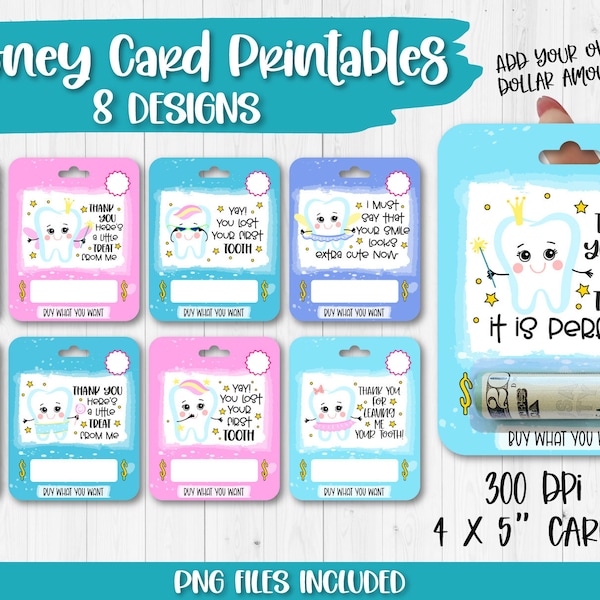 Tooth Fairy Money Card PNG Designs | Tooth Fairy Gift
