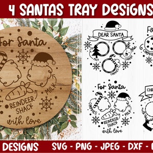 Santa Tray SVG, Dear Santa, Cookies and Milk SVG, Santa SVG, Christmas Tray svg, Christmas Treat Board svg, Santa Board svg, Cut File Cricut