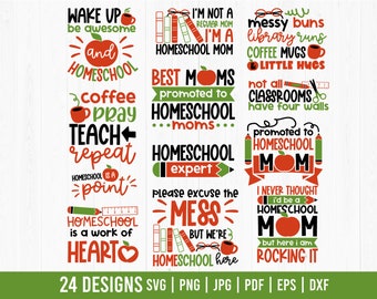 Homeschool svg bundle, Homeschool Quotes, Saying, Homeschool mom svg,  Learning mama svg, Homeschooling shirt svg, Cut File for Cricut