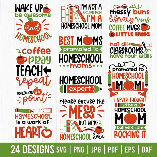 Homeschool svg bundle, Homeschool Quotes, Saying, Homeschool mom svg,  Learning mama svg, Homeschooling shirt svg, Cut File for Cricut