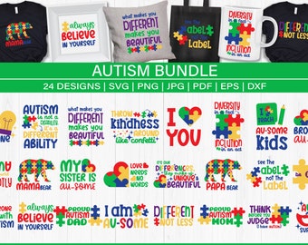 Autism Svg Bundle, Autism SVG, Autism Awareness Svg, Autism Puzzle Svg, Autism  Autism Mom Svg, Be Kind, Puzzle Piece Svg,  Cricut Cut File