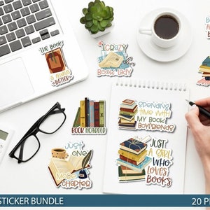 Book Lover Printable Sticker Bundle | Printable PNG Stickers - Etsy