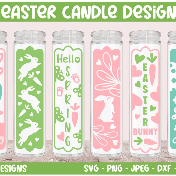 Dollar Tree Easter Candles SVG Bundle,Easter Candle SVG, Easter Bunny, Spring SVG, Easter Vertical Svg, Cut File Cricut, Easter bunny Svg