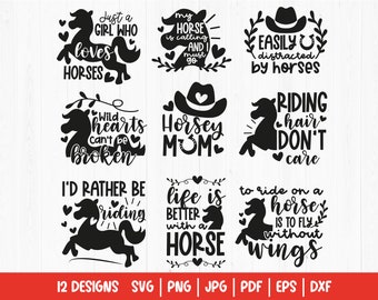 Horse SVG Bundle, Horse SVG, Horse Lover SVG, Horse Quotes svg, Horse Shirt svg, Stable svg, Horse shoe svg, Cricut Cut File, Silhouette
