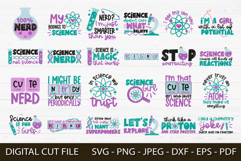 Science Quote SVG Bundle, Science Teacher Gifts, Science Quotes Bundle ...