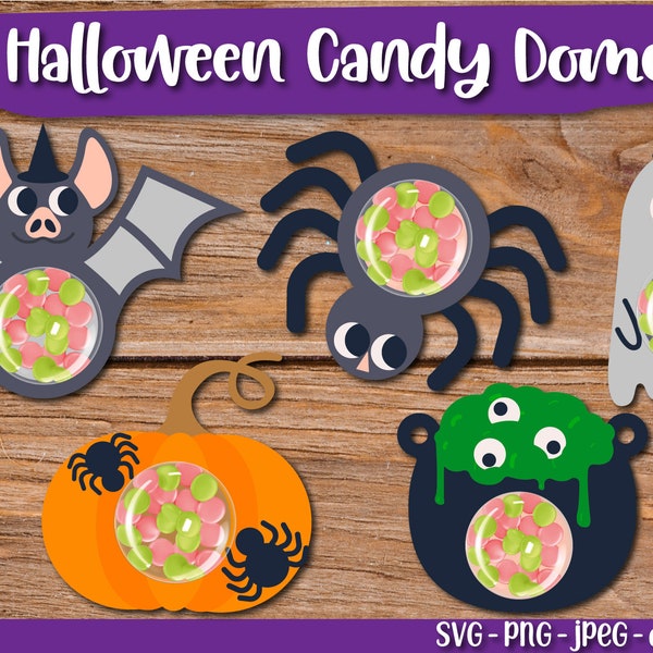 Halloween Candy Dome SVG Bundle,Halloween craft svg, Ghost candy dome, Halloween ornament, Candy Holder SVG, Paper craft Cut file,