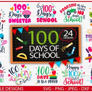 100 Days of School SVG Bundle, 100th Day of School svg, 100 Days svg, Teacher svg, School svg, School Shirt svg, Sports svg, Cut File Cricut