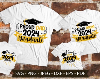 Svg de remise des diplômes, fière diplômée 2024, fière maman d'un diplômé svg, T-shirt Clipart SVG Senior Cap classe 2024, fichier de coupe, Cricut