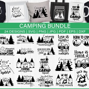 Camping SVG Bundle, Camping Life svg, Camping sudadera con capucha SVG, Happy Camper svg, Camping Shirt SVG, Camper svg, Cortar archivos para Cricut, Silueta
