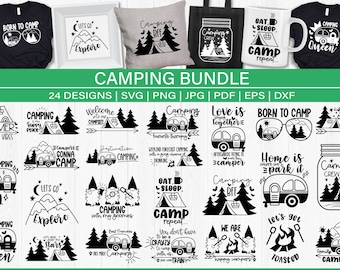 Camping SVG Bundle, Camping Life svg, Camping Hoodie SVG, Happy Camper svg, Camping Shirt SVG, Camper svg, Cut Files for Cricut, Silhouette