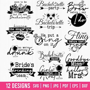 Bachelorette Party SVG Bundle, Brautdusche SVG, Brautdusche Shirts SVG, Bachelorette Shirts svg, Brautparty svg, Braut Team svg,