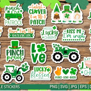 St Patrick's Digital Stickers, Digital Planner Stickers, GoodNotes Stickers, PNGs, Planner Stickers, luck, saint patrick's, green