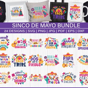 Cinco De Mayo Svg Bundle, Cinco De Mayo Svg, Mexique Svg, Fiesta Svg, Cinco De Mayo PNG Bundle, Tequila Svg Tacos Svg, Fiesta Svg Cricut File