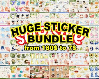 Mega Printable Sticker Bundle, Printable PNG Stickers, Mega Png Stickers, Sticker Png, Digital Stickers, Printable Stickers, Png Stickers